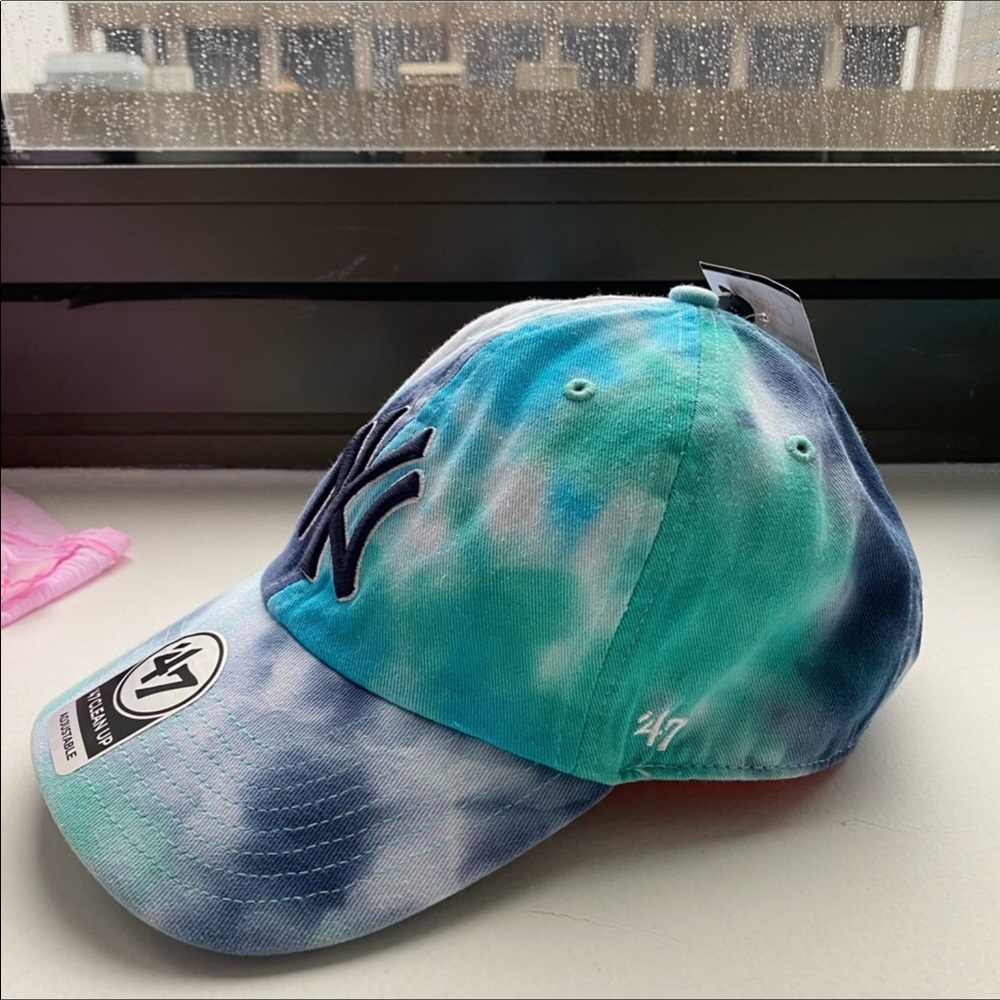 New York Yankees 47 Blue Teal Tie Dye Baseball Cap - Picture 13 of 14